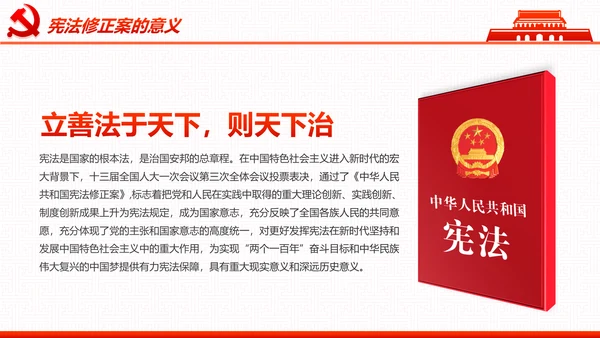 学习宪法尊崇宪法新宪法聚焦两会PPT模板