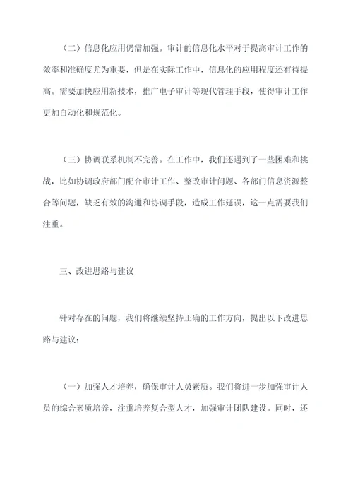 市审计局个人述职报告