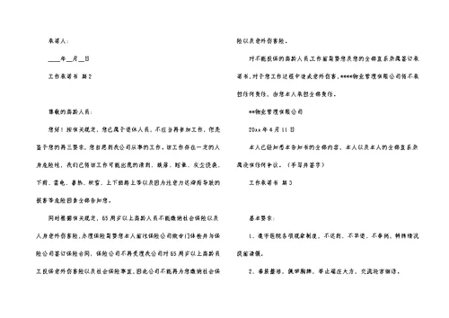 实用的工作承诺书3篇