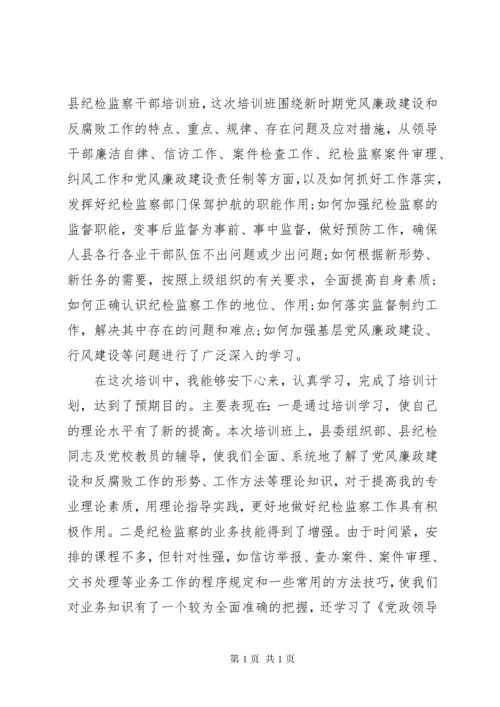 纪检监察干部培训心得体会.docx