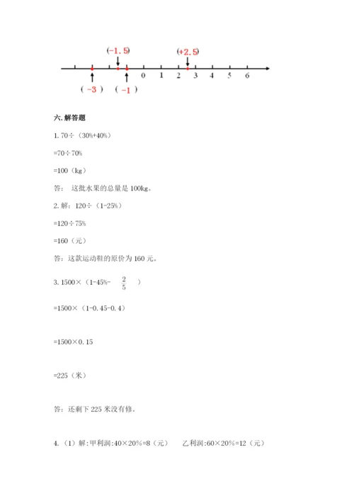 冀教版小学六年级下册数学期末综合素养测试卷（精练）.docx