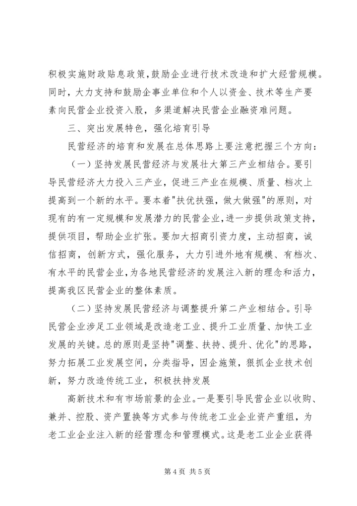 创新工作服务领域大力发展民营经济 (5).docx