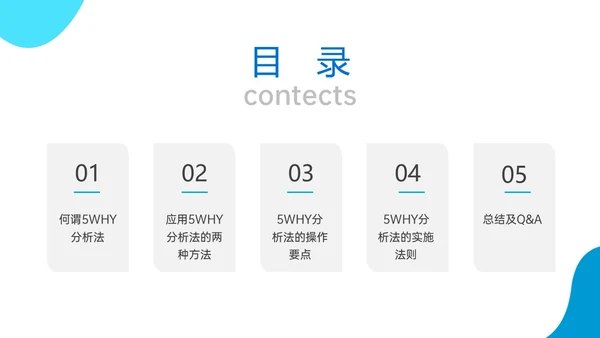 蓝色商务风简约实拍5why分析法培训ppt