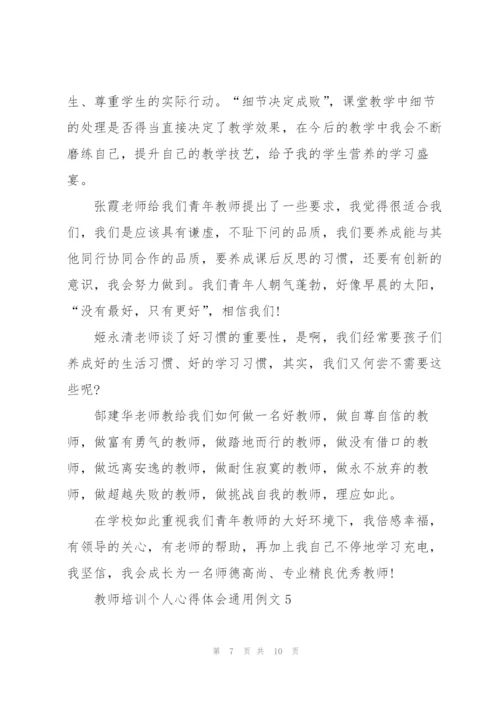 教师培训个人心得体会例文2022.docx