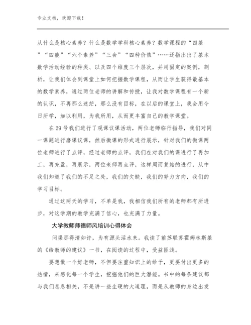 2024年大学教师师德师风培训心得体会例文5篇.docx