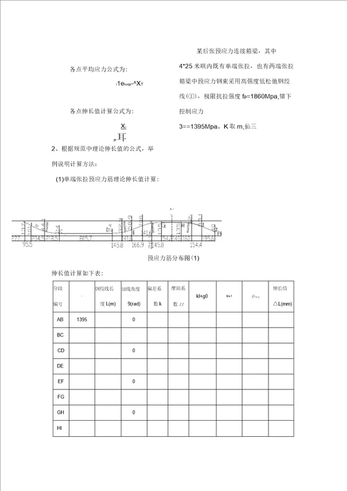 预应力张拉伸长量计算