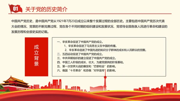 党史党课成立100周年百年党政PPT