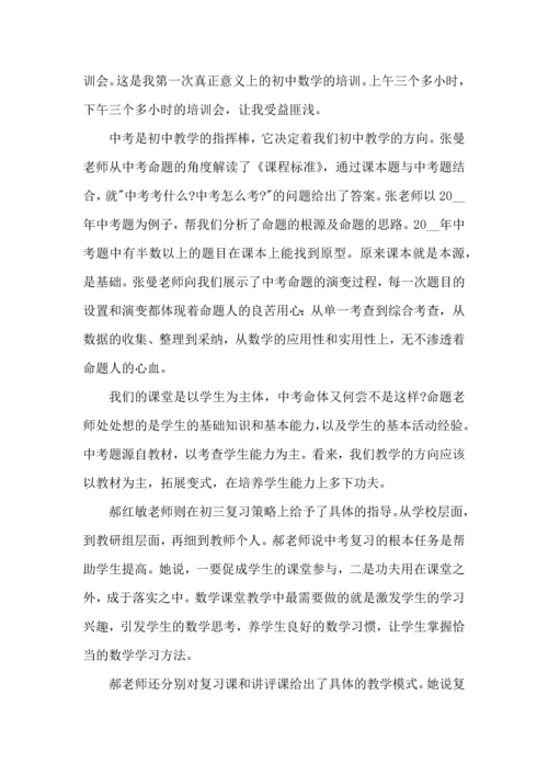 初中数学培训个人心得体会五篇.docx