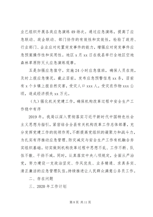 应急管理局XX年工作总结及XX年工作计划范文（1）.docx