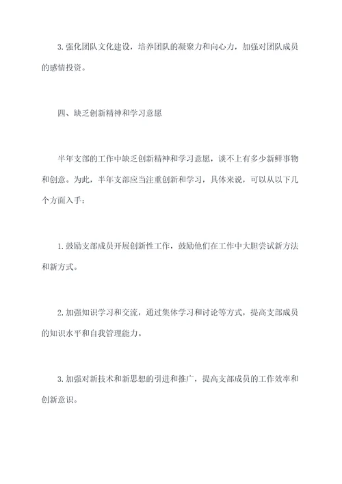 半年支部自我剖析材料