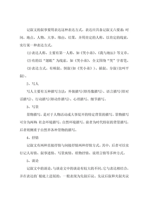 自考大学语文必备复习资料