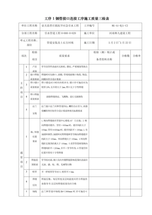 钢管接口安装单元综合项目工程综合项目施工质量验收评定表.docx