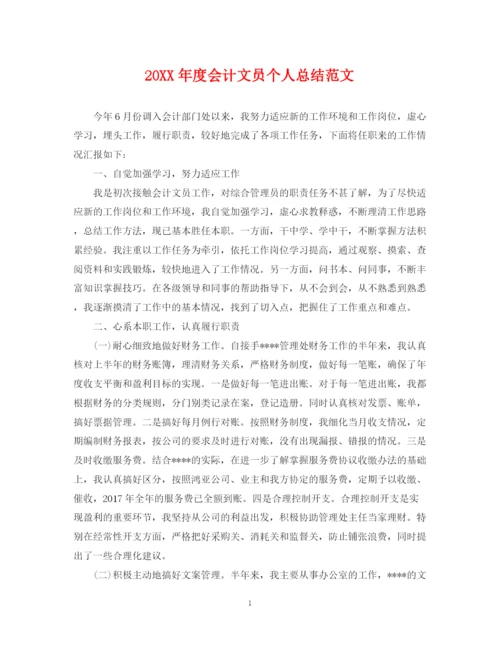 精编之度会计文员个人总结范文.docx