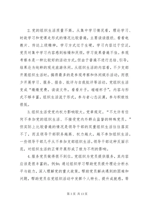 关于在组织生活方面存在的问题及整改措施-组织生活整改措施.docx