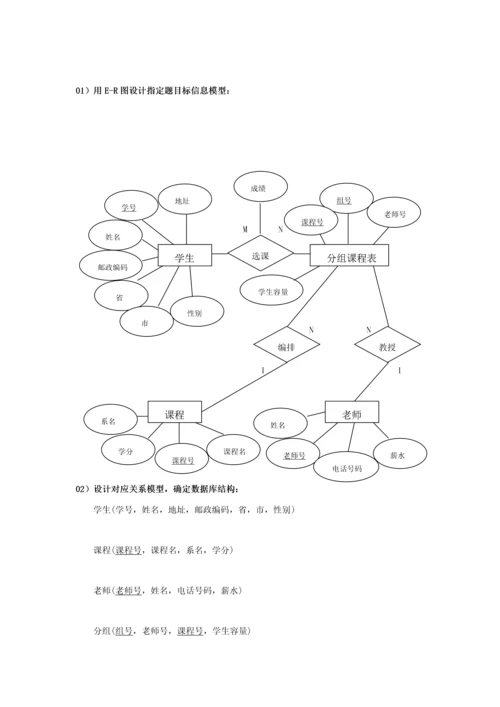 数据库专业课程设计方案报告模板.docx