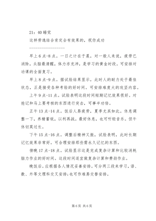 精选优秀初中生学习计划表.docx