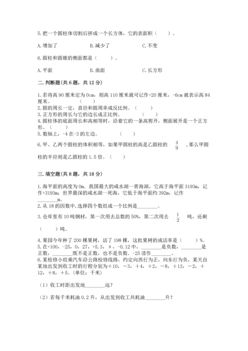 北师大版六年级下册数学期末测试卷含完整答案【历年真题】.docx