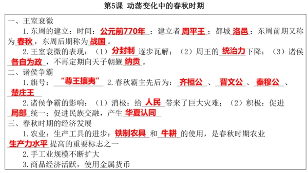 第5课 动荡变化中的春秋时期 课件