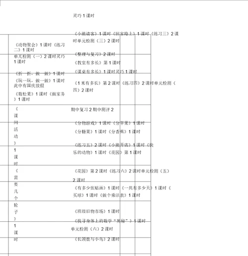 北师大版小学数学二年级上册教材分析教学计划及周进度表