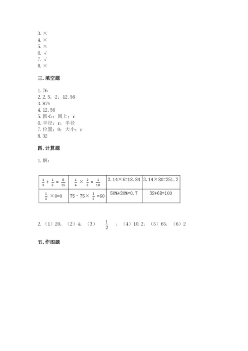 人教版数学六年级上册期末测试卷附答案【基础题】.docx