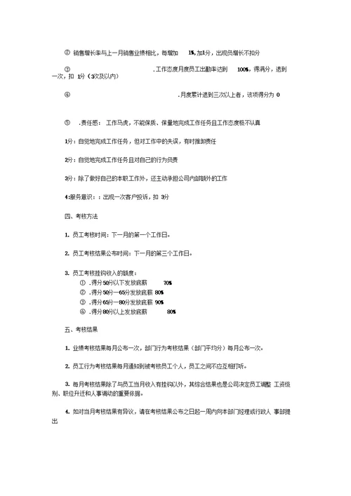 恒大地产置业顾问绩效考核方案