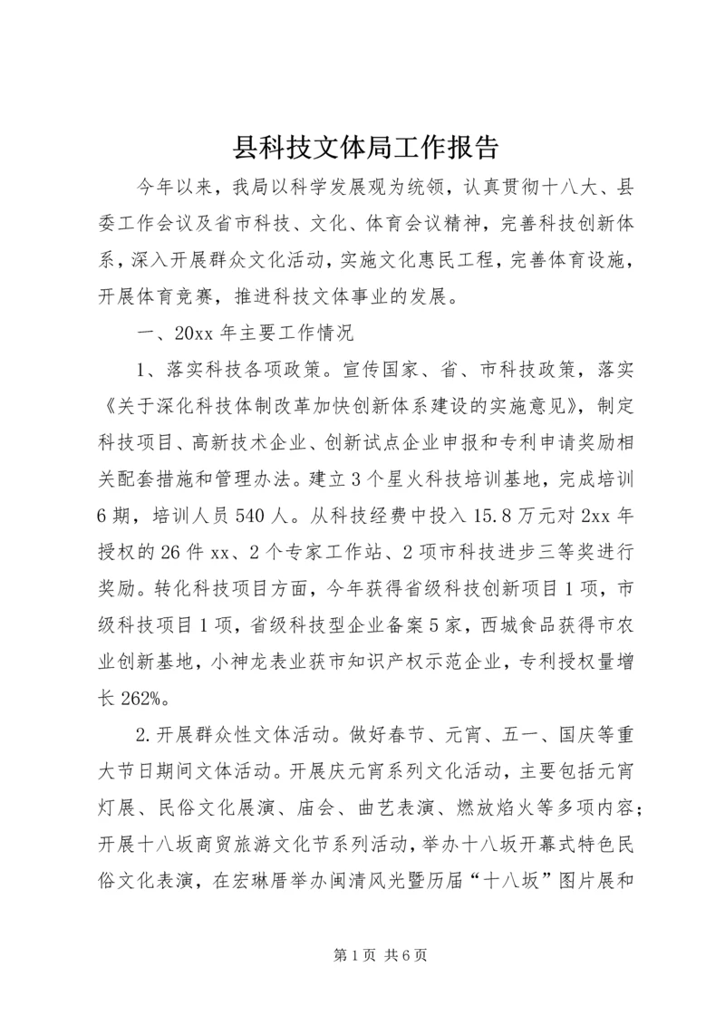 县科技文体局工作报告.docx