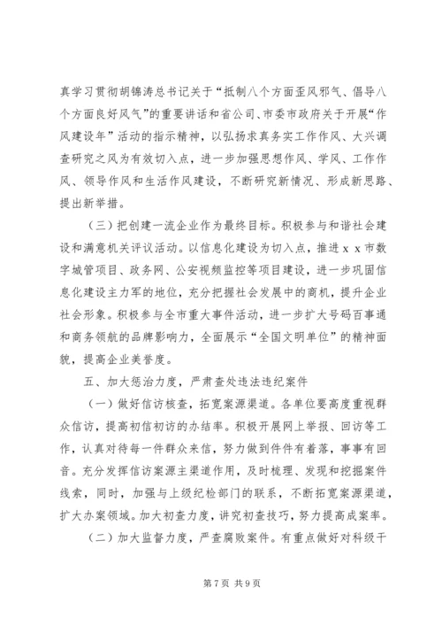 电信公司党风廉政建设和反腐倡廉工作规划 (4).docx