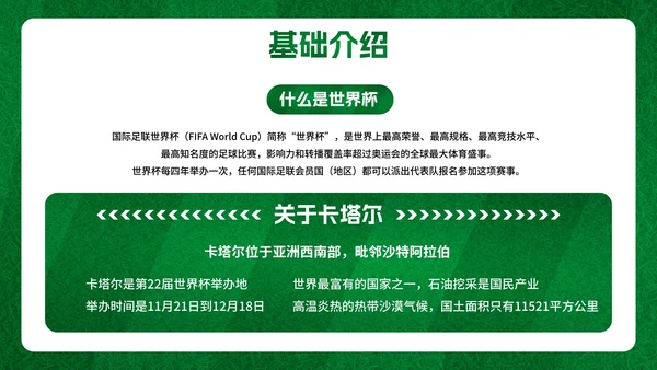 卡通插画足球世界杯主题科普PPT模板