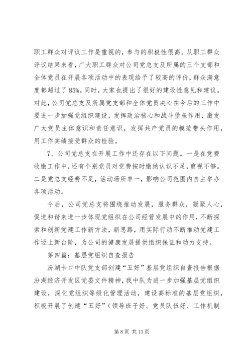 第一篇：基层党组织现状自查报告.docx