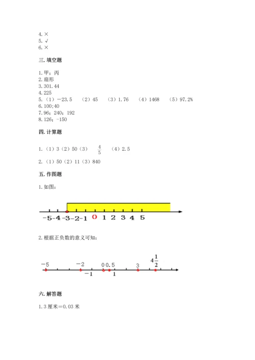 人教版六年级下册数学期末测试卷及答案【基础+提升】.docx