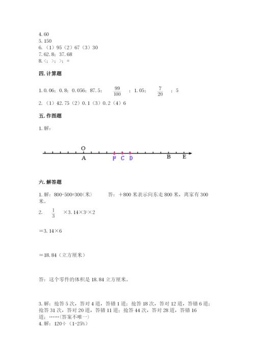 六年级下册数学期末测试卷及答案（精选题）.docx