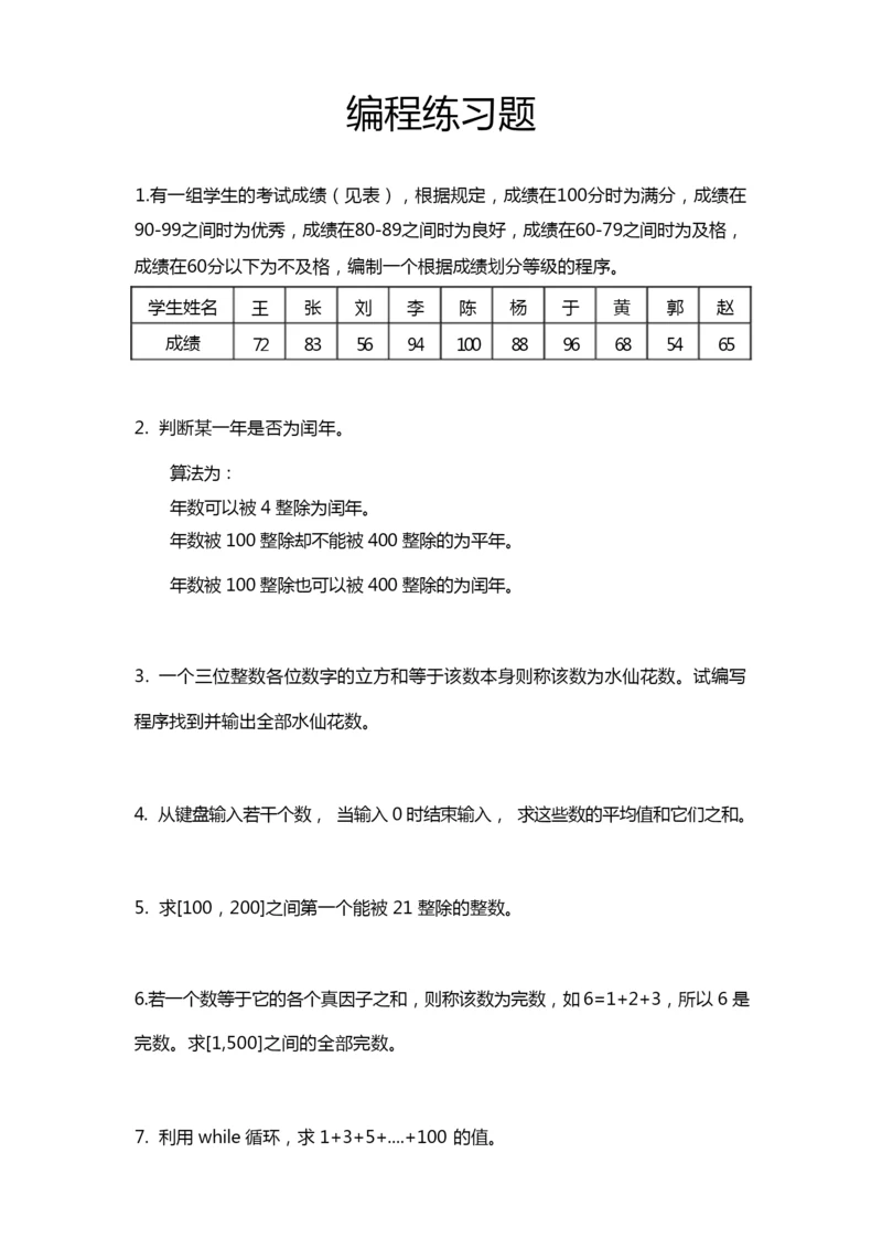 Matlab编程练习题.docx