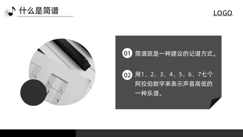 深色简约简谱基础知识PPT模板宣传PPT动态PPT