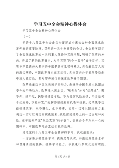 学习五中全会精神心得体会 (3).docx