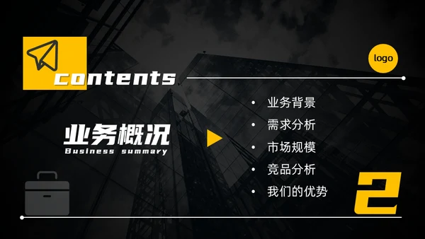 黄黑配色高端商业计划书通用PPT模板