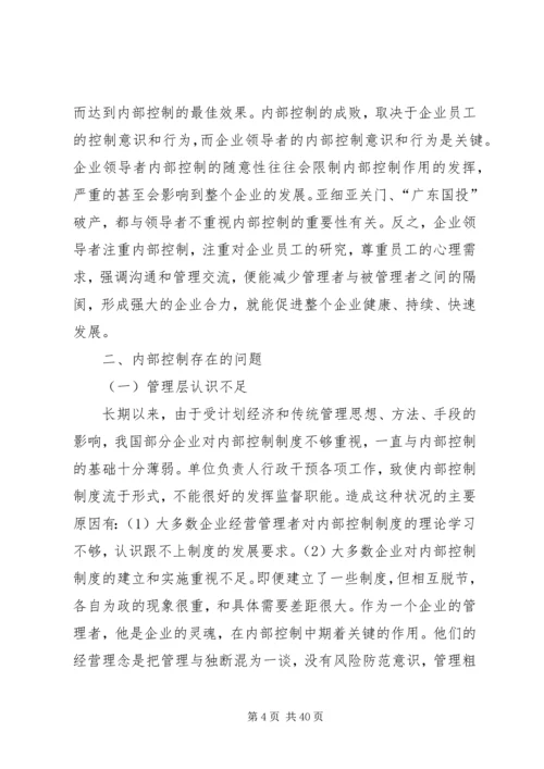 企业内部控制制度存在的问题及措施.docx