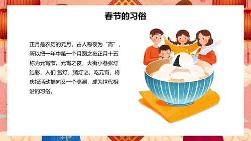 新年春节文化春节习俗介绍ppt模板
