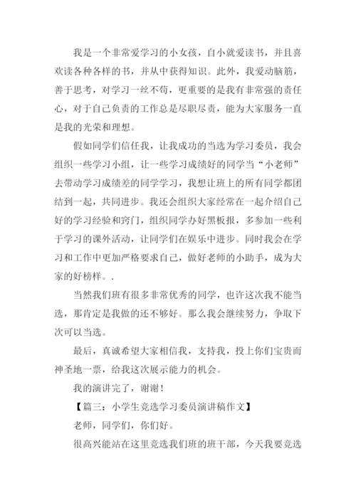 小学生学习委员竞选稿.docx