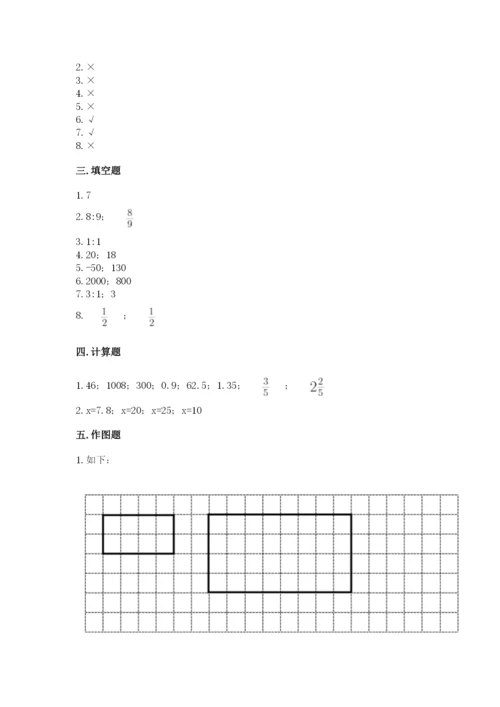 六年级下册数学期末测试卷附答案（满分必刷）.docx