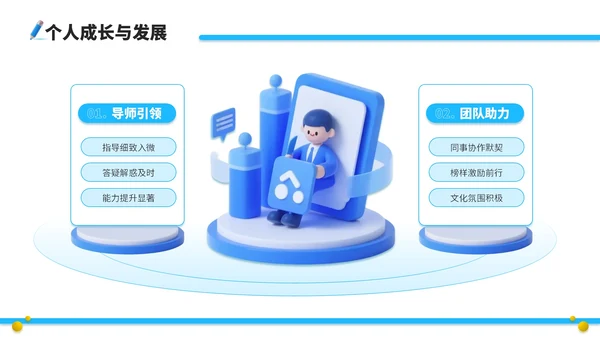 蓝黄双色立体风咨询企业员工年中总结PPT模板