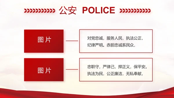 红色大气最美警察评选活动动态PPT模板