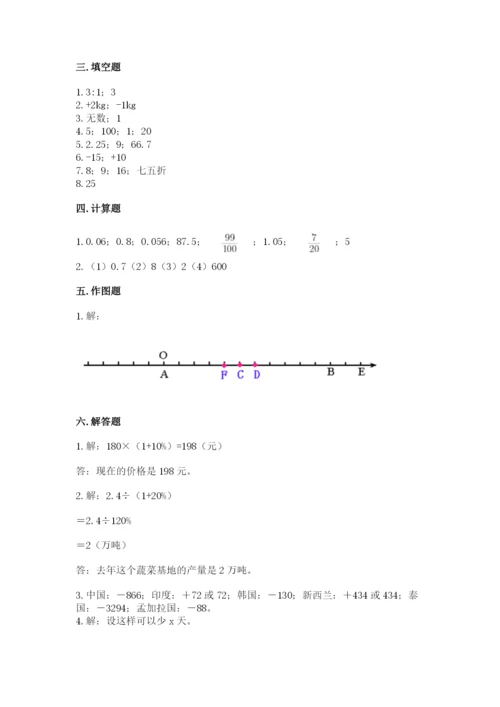 冀教版小学六年级下册数学期末检测试题（能力提升）.docx