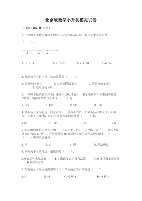 北京版数学小升初模拟试卷及一套参考答案.docx