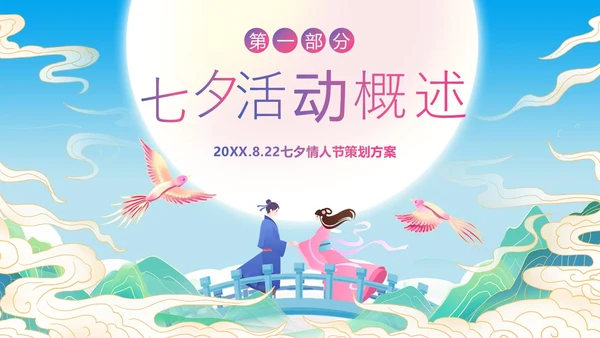七夕节活动策划浪漫七夕营销商超活动牛郎织女PPT