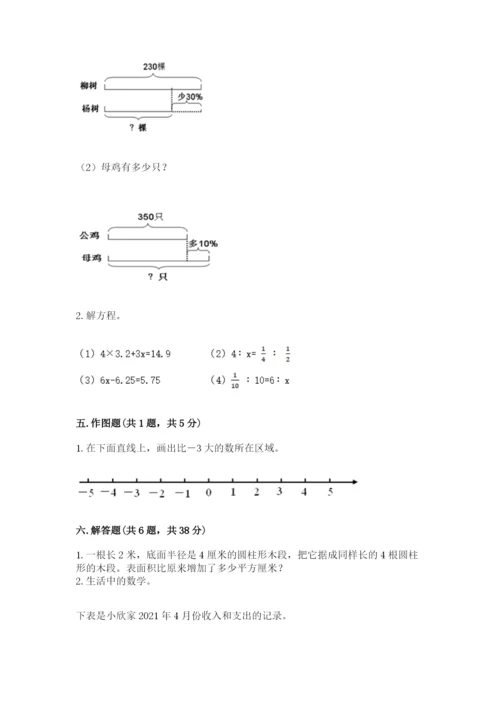 南陵县六年级下册数学期末测试卷附精品答案.docx