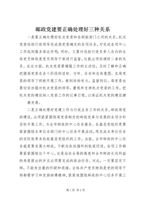 邮政党建要正确处理好三种关系.docx