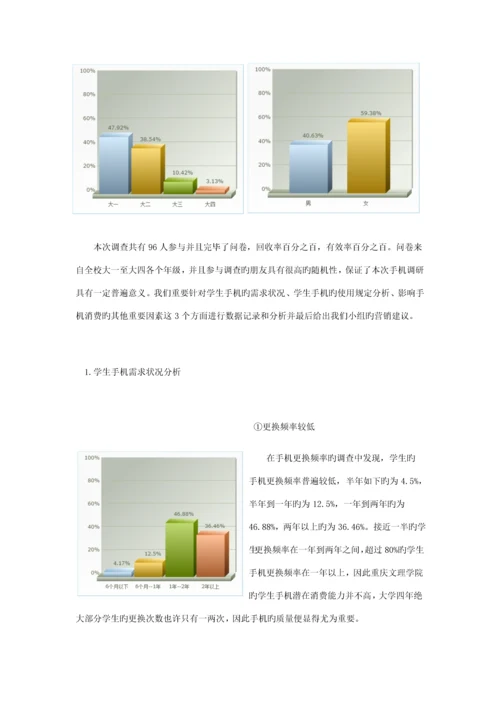 大学生手机市场调查调查汇总报告.docx