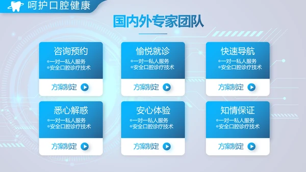 蓝色牙科口腔工作总结动态PPT模板