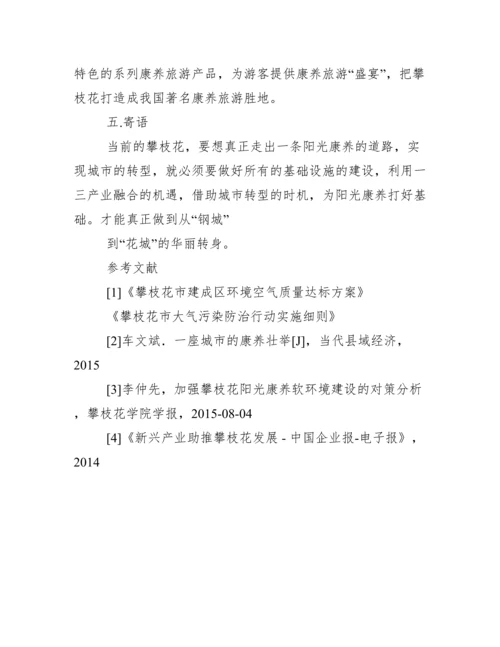 攀枝花阳光康养论文 康养产业发展现状及对策.docx