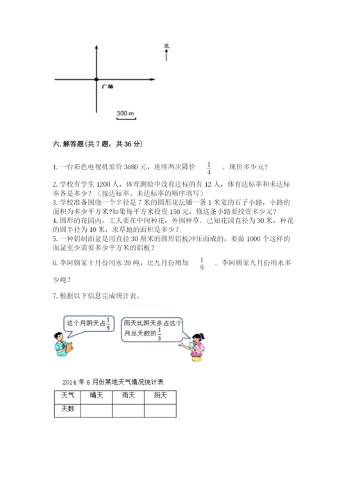 小学数学六年级上册期末测试卷含答案解析.docx